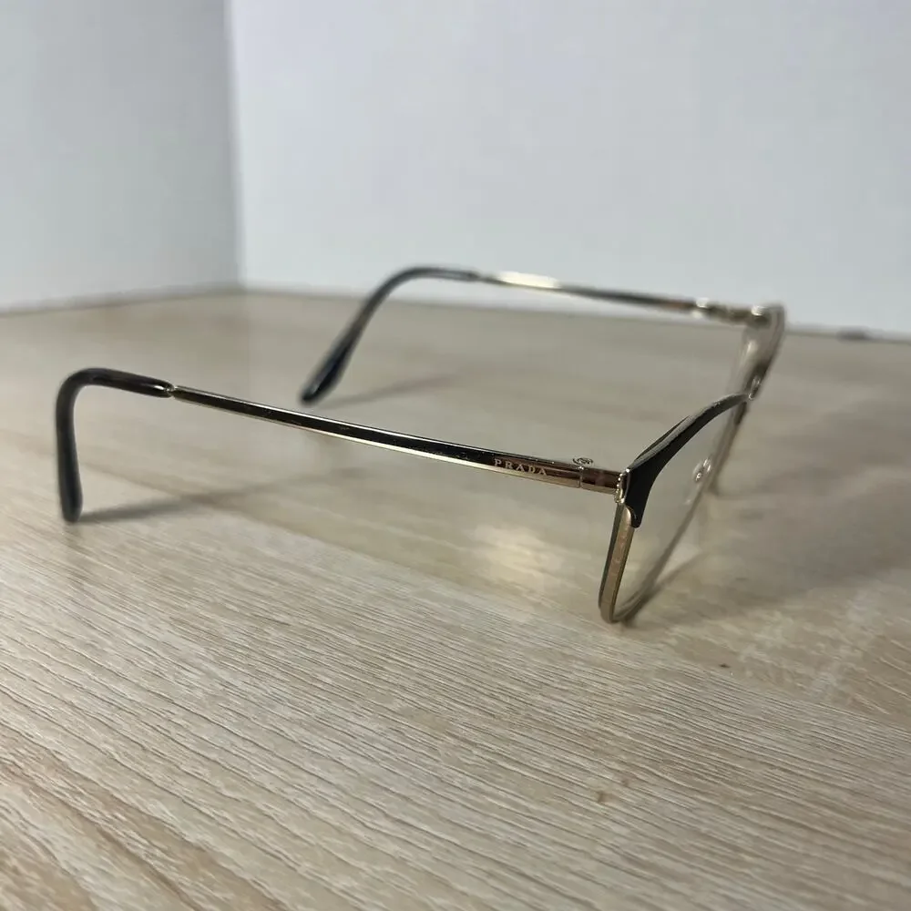 Prada VPR 62X KOF-1O1 Eyeglasses Cat Eye Frames Only Brown Gold 54-17 - Picture 5 of 12